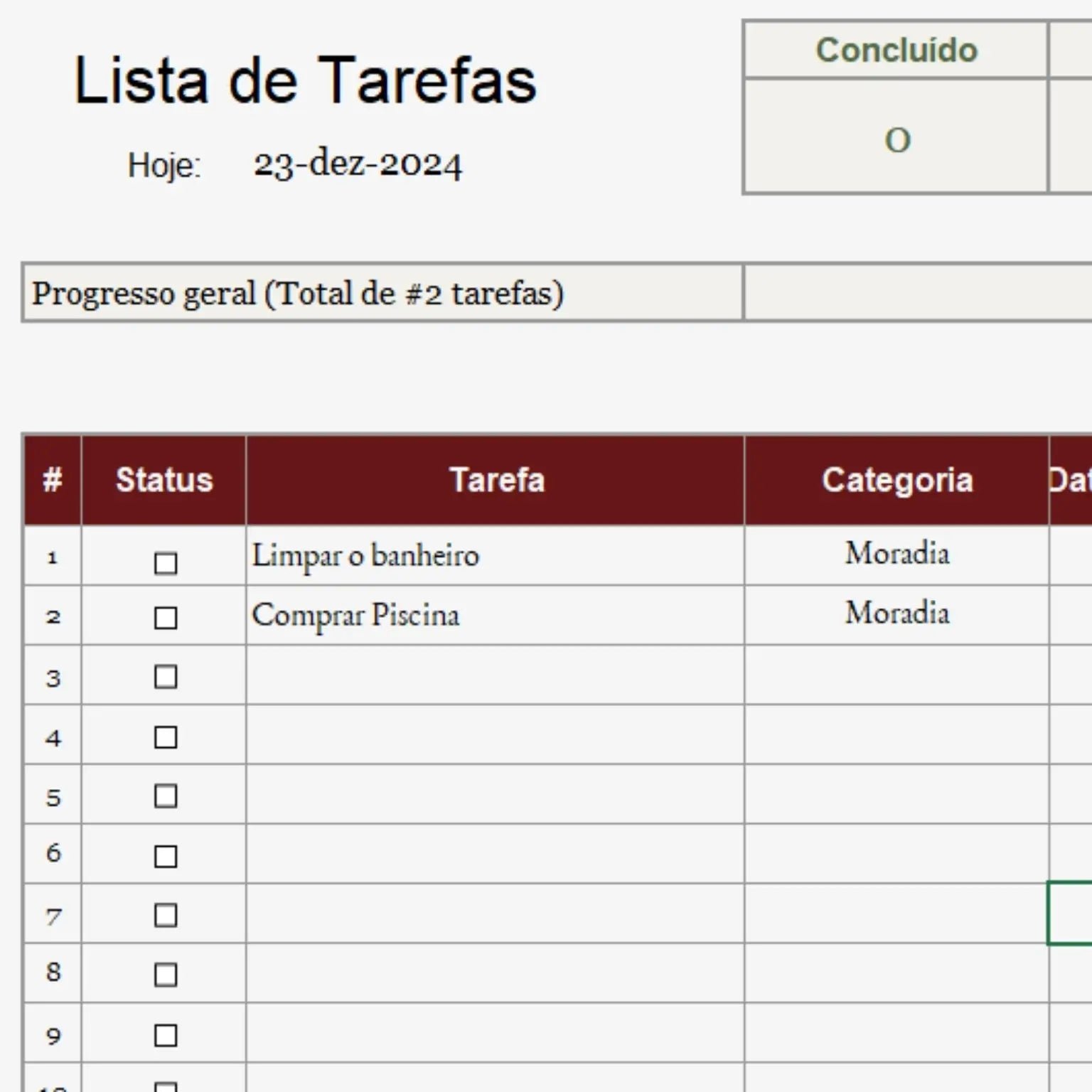 Planilha de Organização de Tarefas - Imagem 4