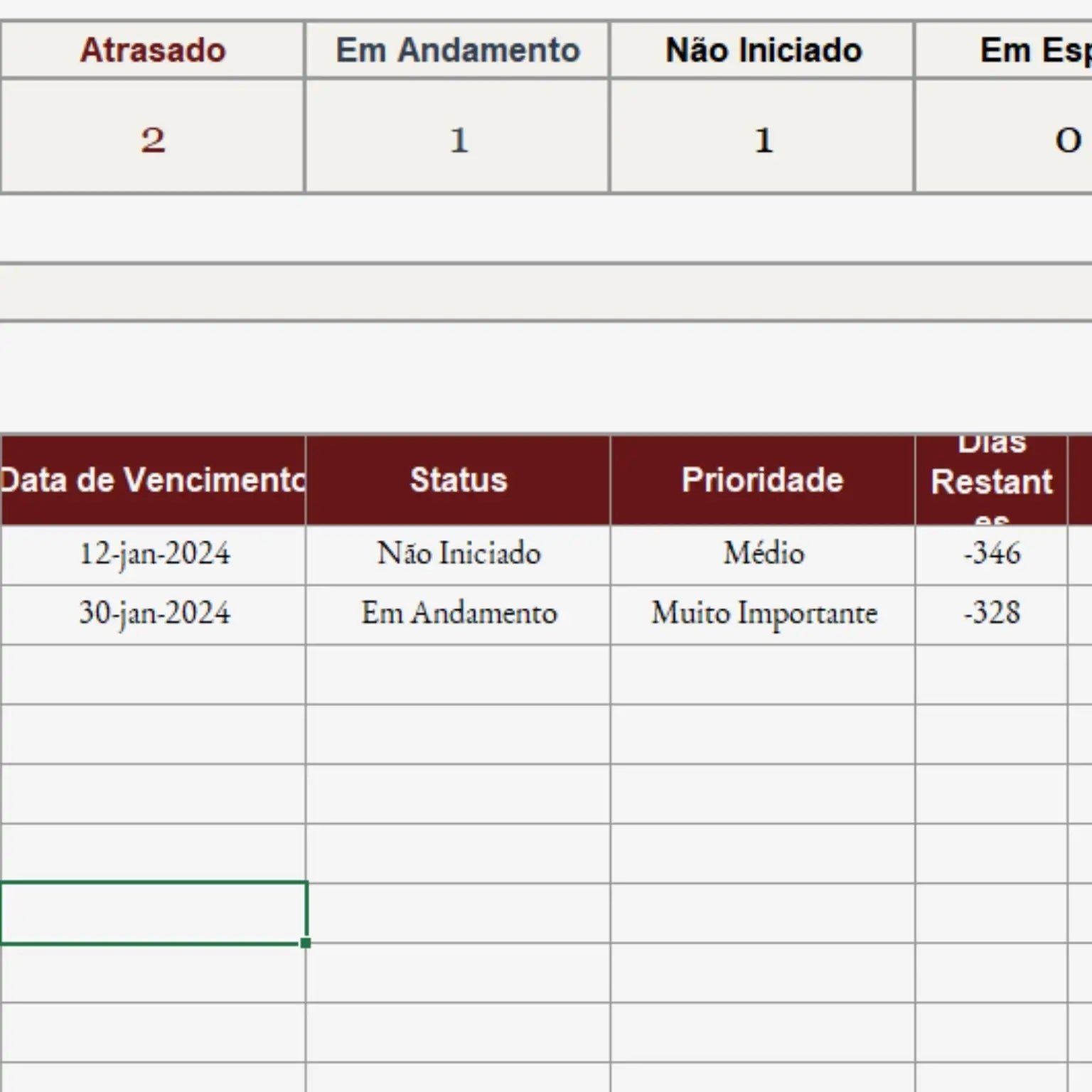 Planilha de Organização de Tarefas - Imagem 5