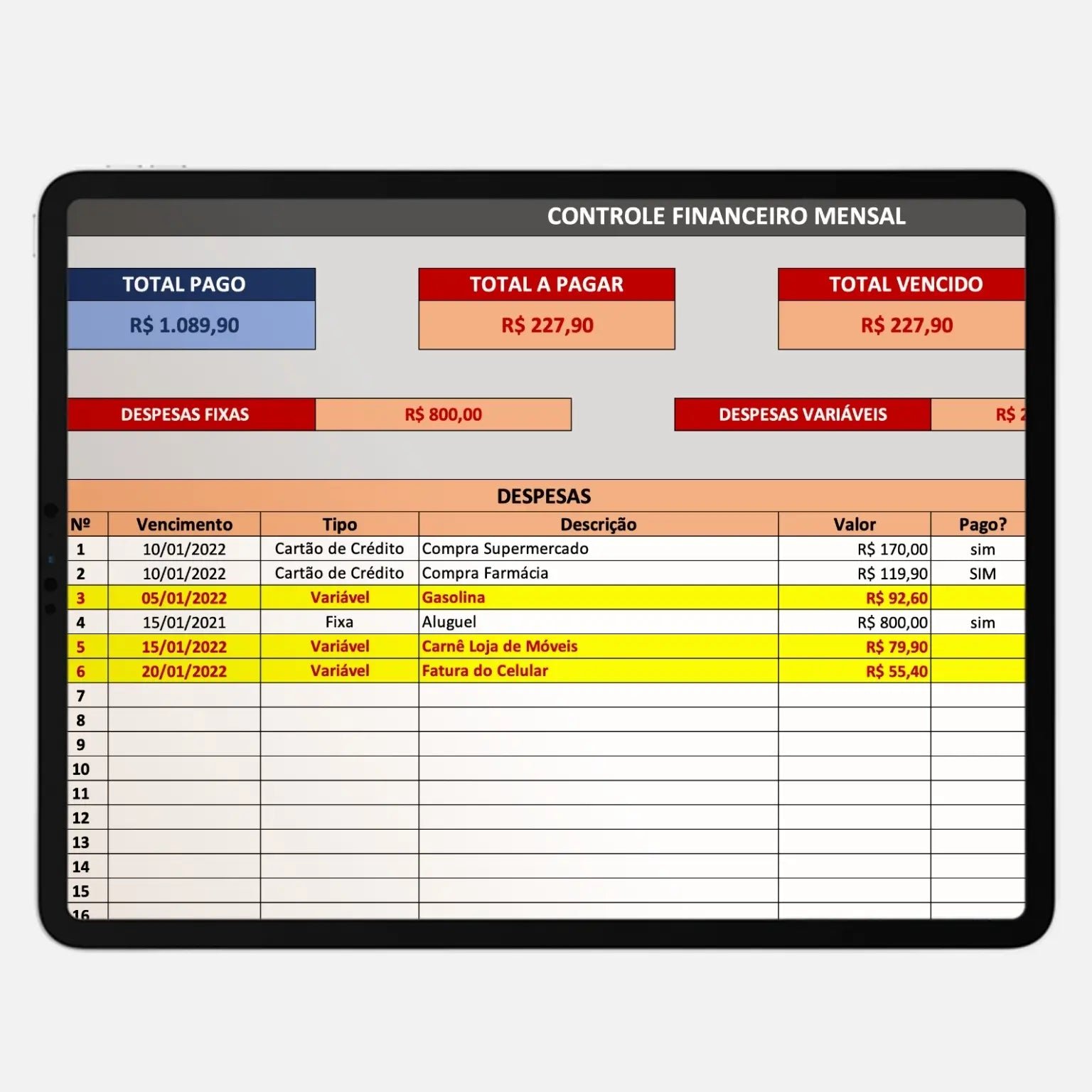 Planilha Financeira fácil - Imagem 2